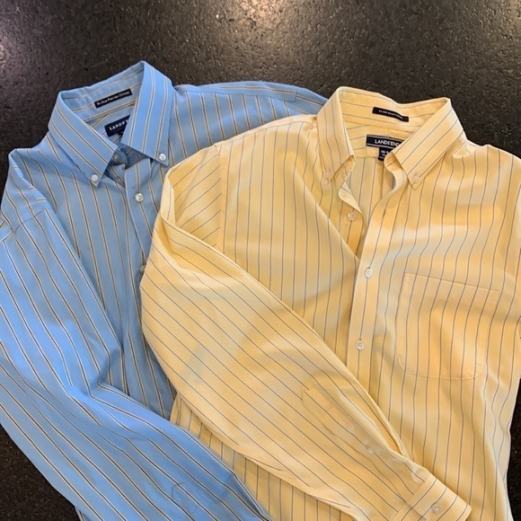 2 Lands End mens spring Easter long sleeve shirts NWOT. Size 15-34 slim fit nice - Picture 4 of 11